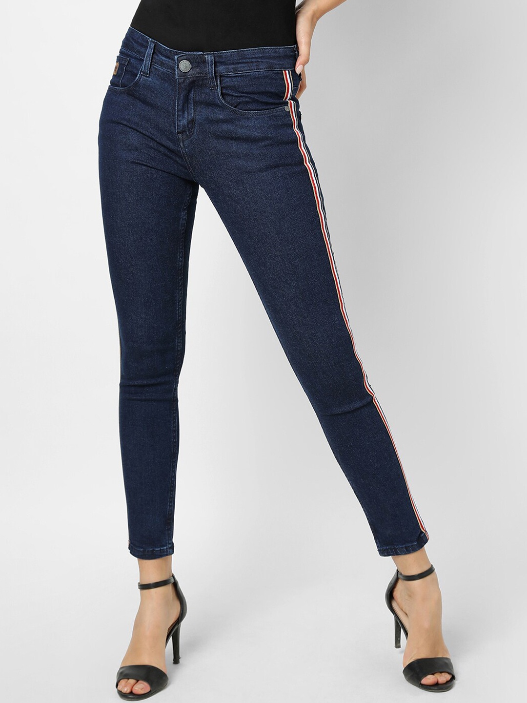 

Campus Sutra Women Navy Blue Super Slim Fit Stretchable Jeans