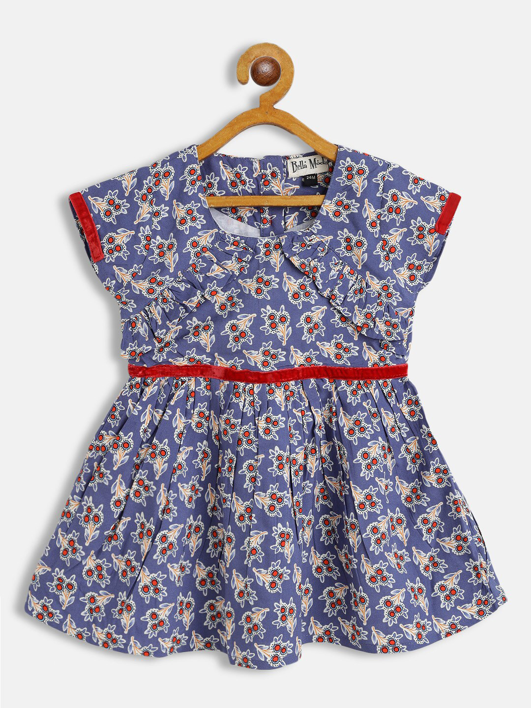

Bella Moda Girls Blue Floral Dress