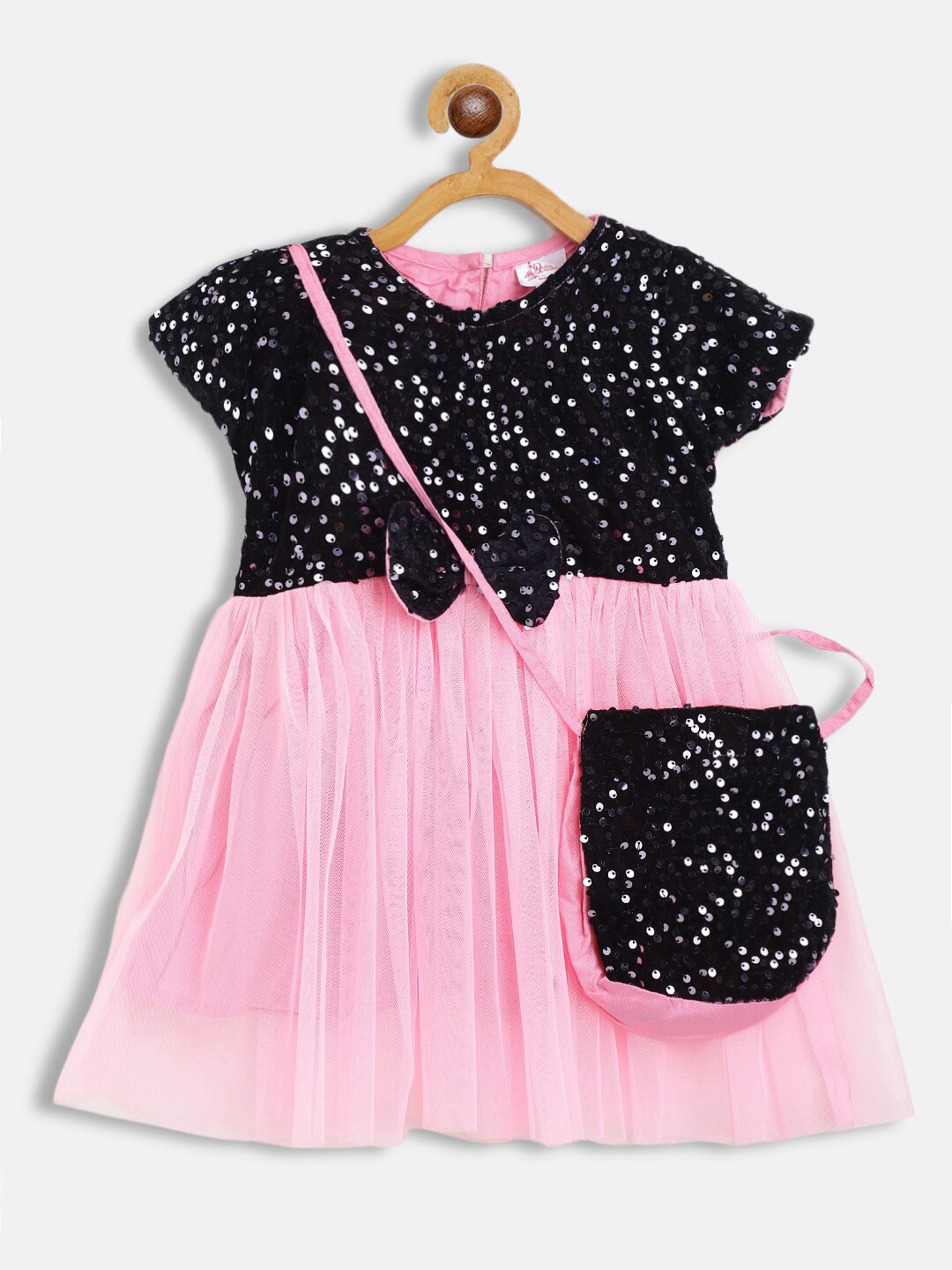 

Bella Moda Pink & Black Embellished Dress