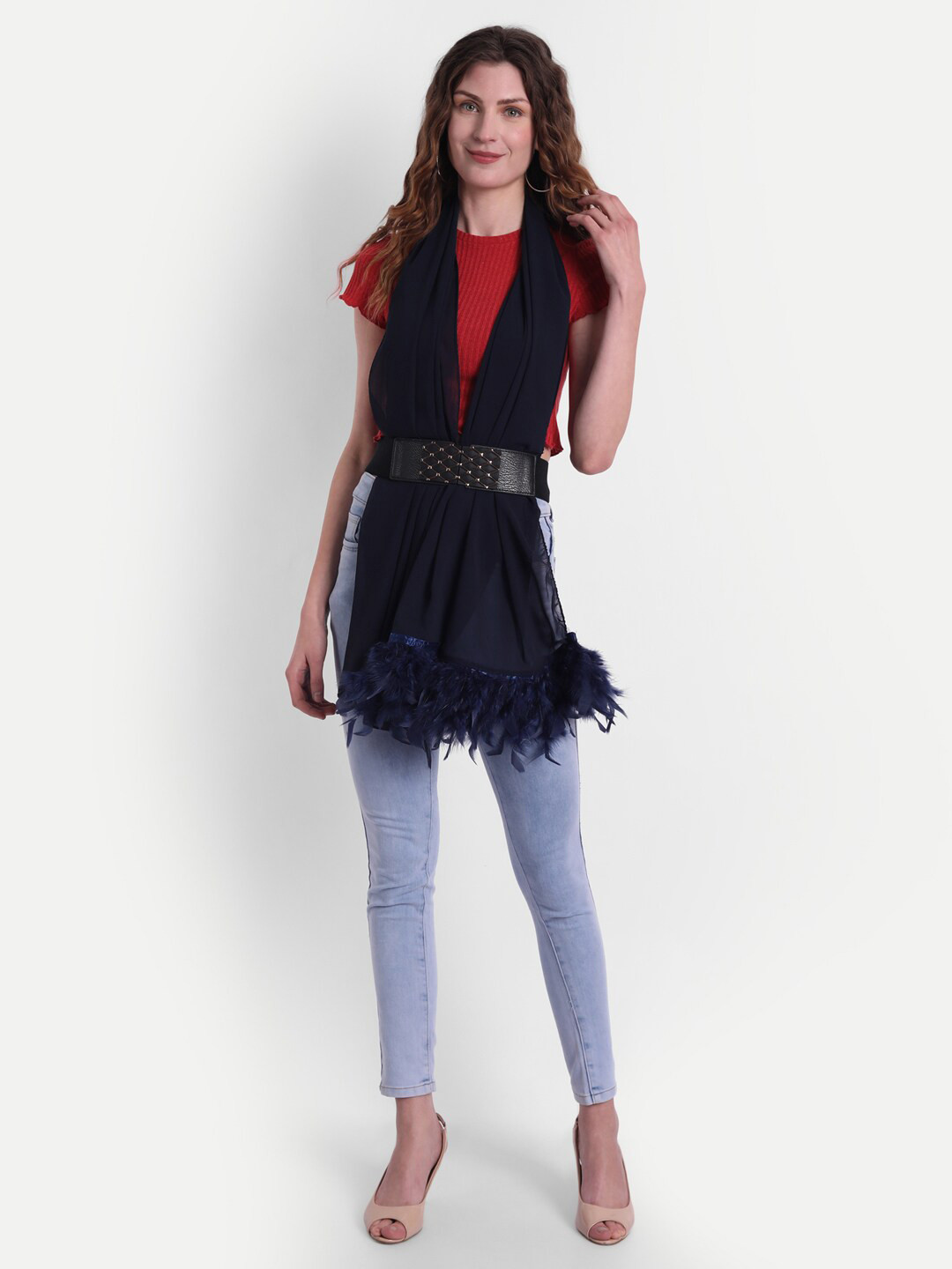

Wicked Stitch Women Navy Blue Scarf