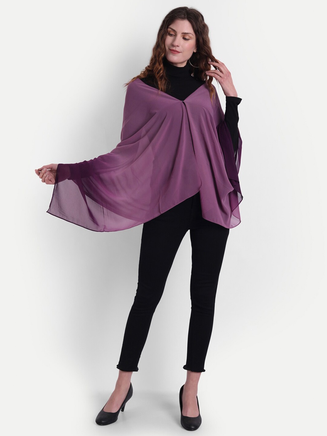 

Wicked Stitch Women Purple & Brown Colourblocked Scarf