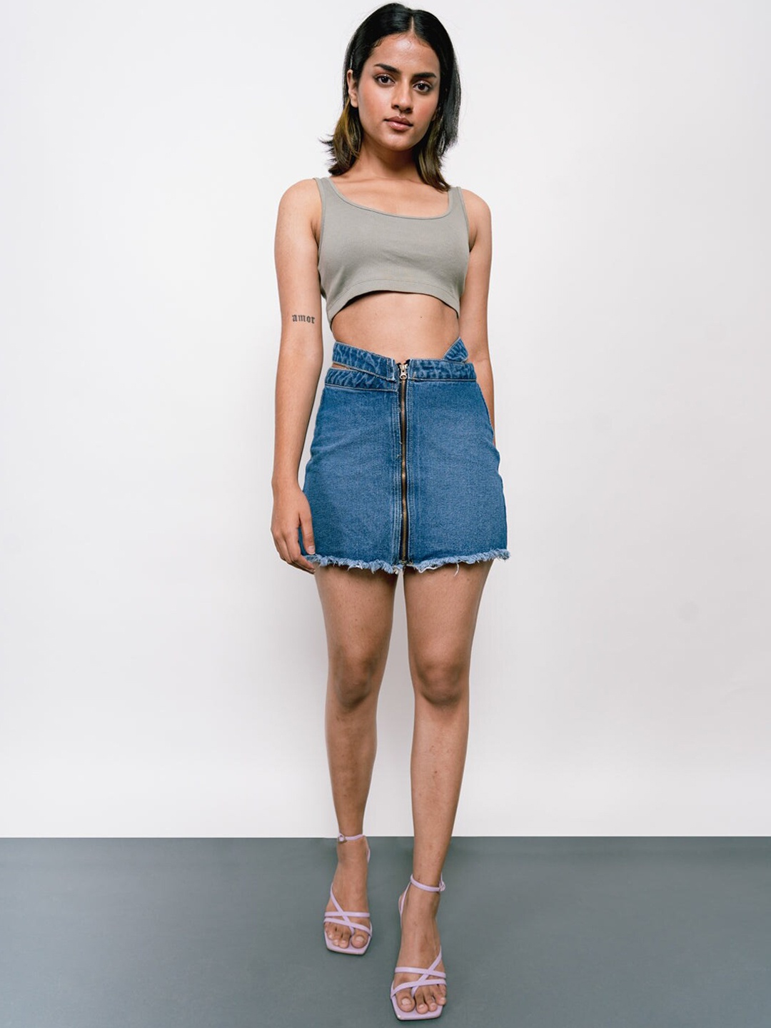 

FREAKINS Women Stunning Blue Solid Skirt