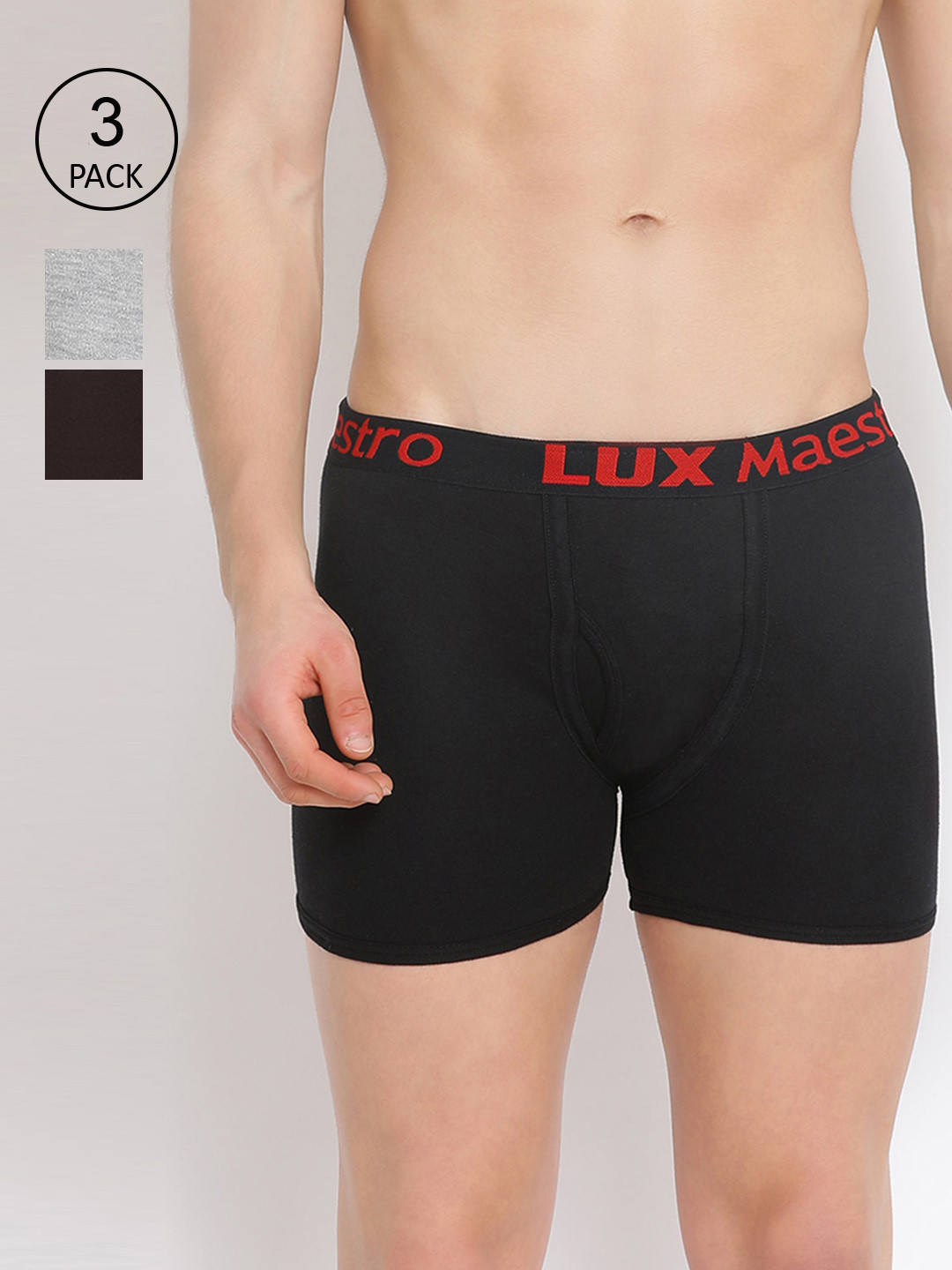 

LUX MAESTRO Men Pack of 3 Solid Assorted Interlock Trunks MAESTRO_INRL_TRUNK_LM02A_3PC