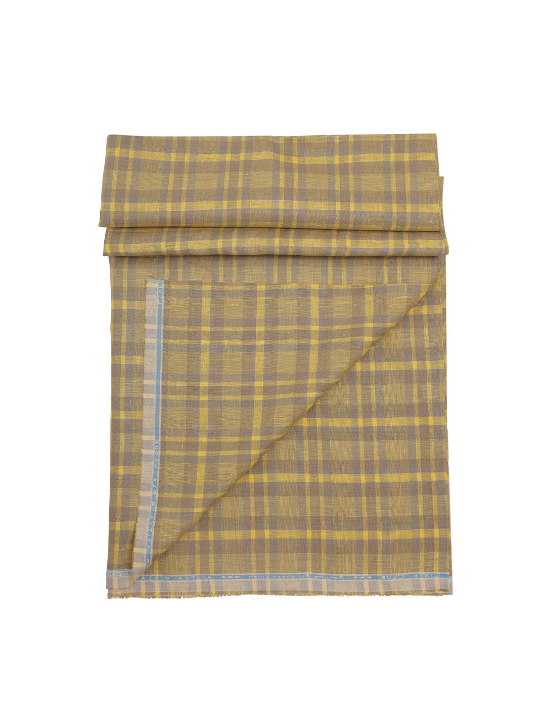 

Linen Club Men Yellow & Green Striped Shirt Cotton Clothing Fabric
