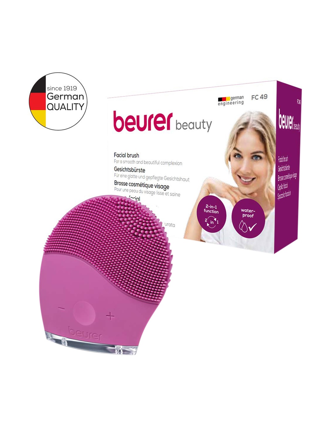 

beurer Vibration Technology Deep Clean Face Brush FC 49, Purple