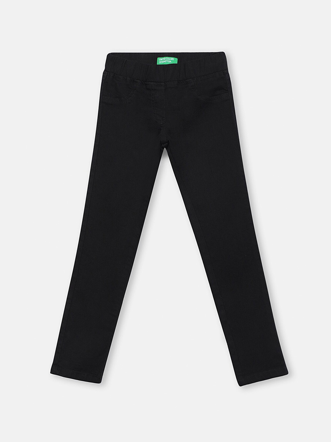 

United Colors of Benetton Infant Girls Black Solid Skinny-Fit Jeggings