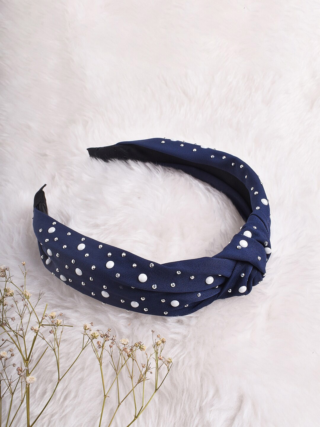 

JOKER & WITCH Women Blue & White Pearl Studded Hairband