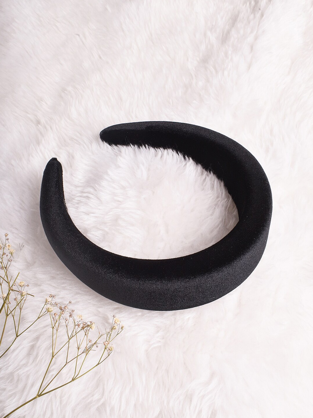 

JOKER & WITCH Women Black Velvet Bold Hairband