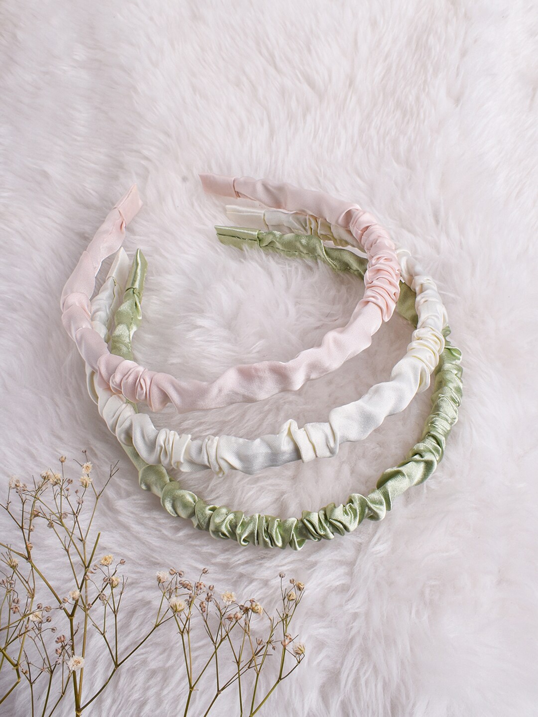 

JOKER & WITCH Women White & Pink Set of 3 Hairband