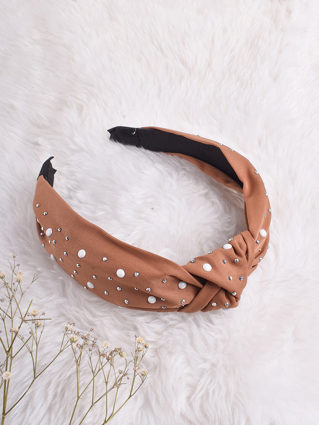 

JOKER & WITCH Women Brown & White Ronnie Pearl Loght Hairband