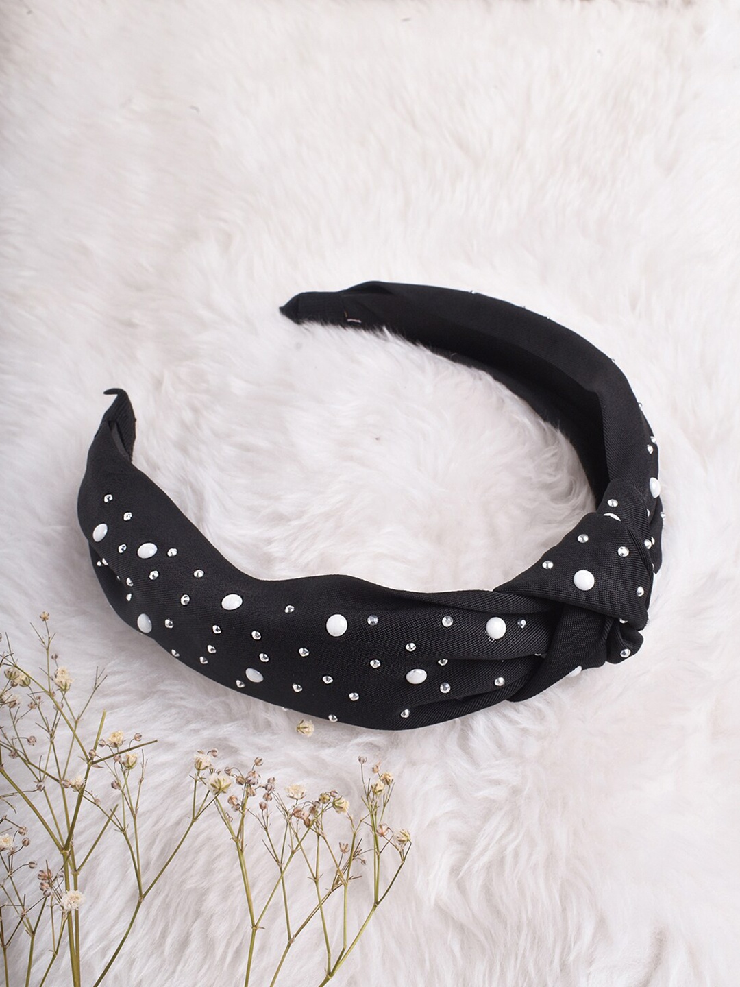 

JOKER & WITCH Women Black & White Embellished Hairband