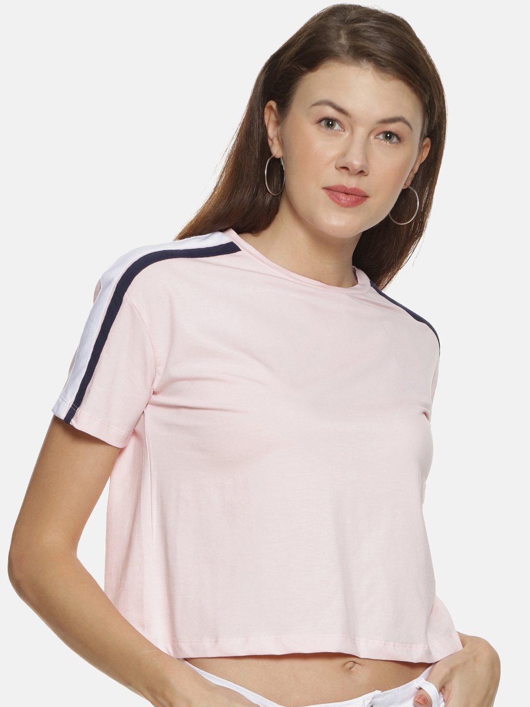

Campus Sutra Peach-Coloured Boxy Crop Top