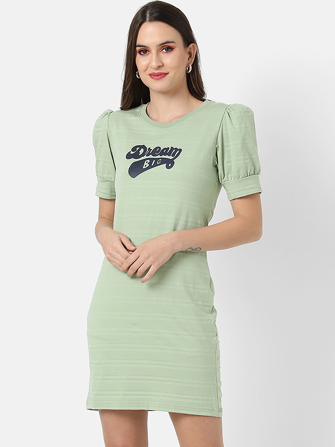 

Campus Sutra Green T-shirt Dress