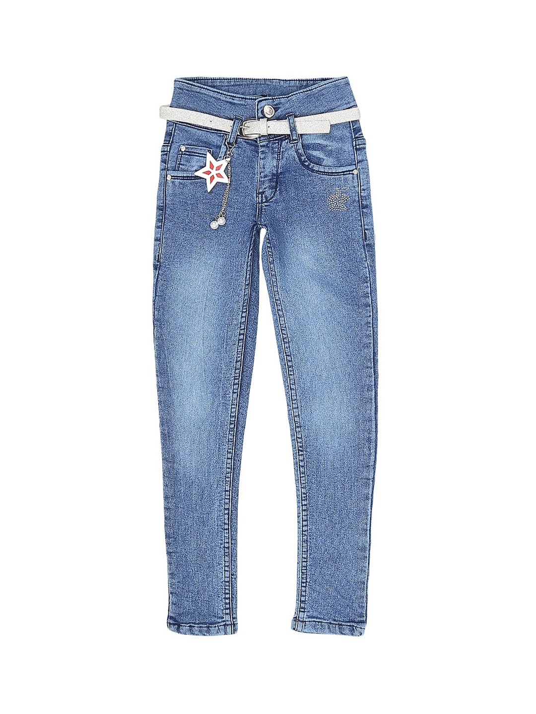 

V-Mart Girls Blue Slim Fit Heavy Fade Jeans