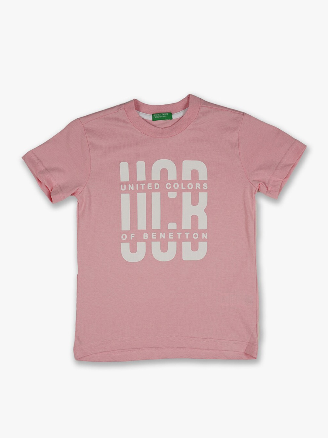 

United Colors of Benetton Boys Pink Typography Printed T-shirt