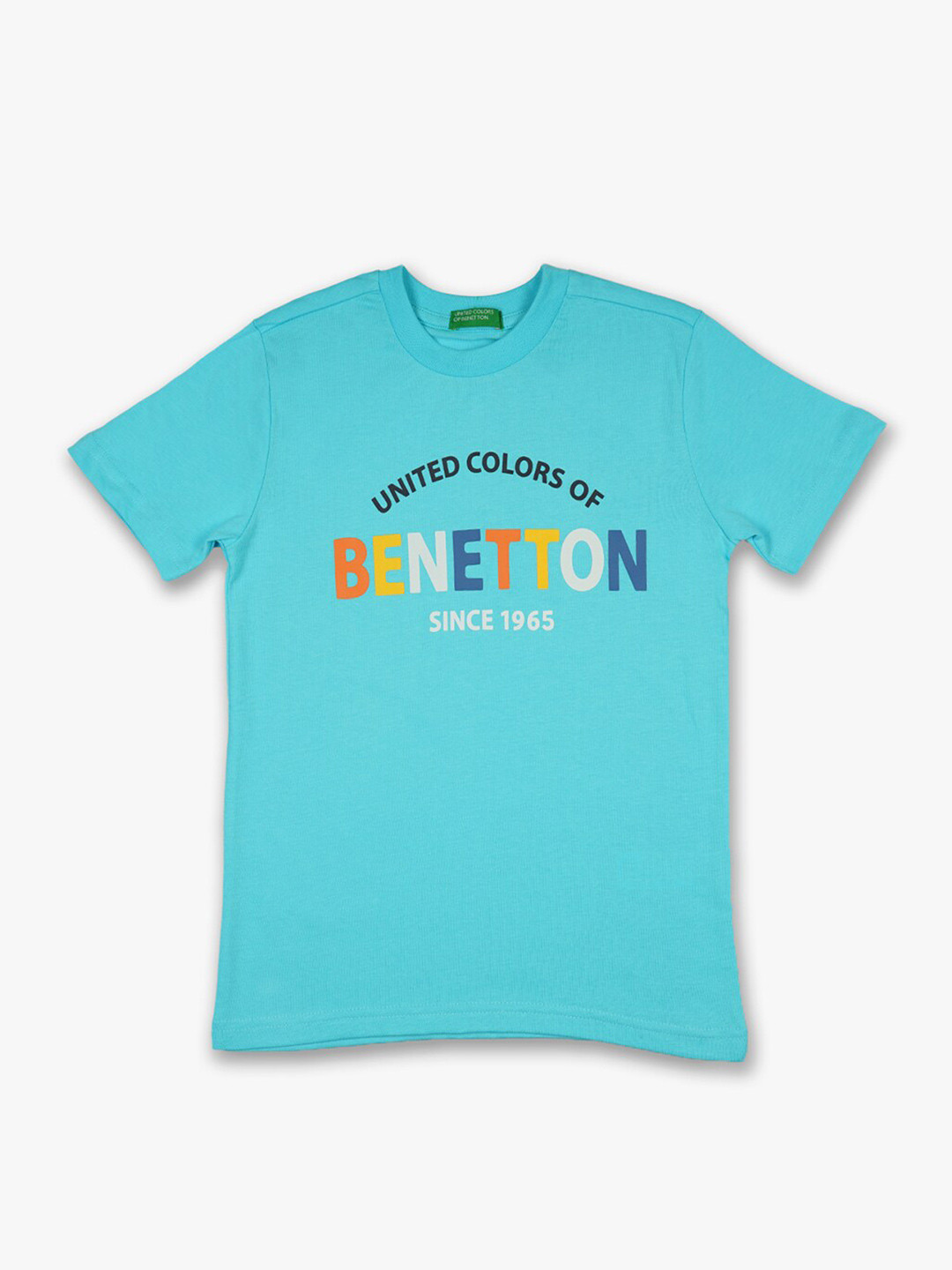 

United Colors of Benetton Boys Blue Typography Printed T-shirt
