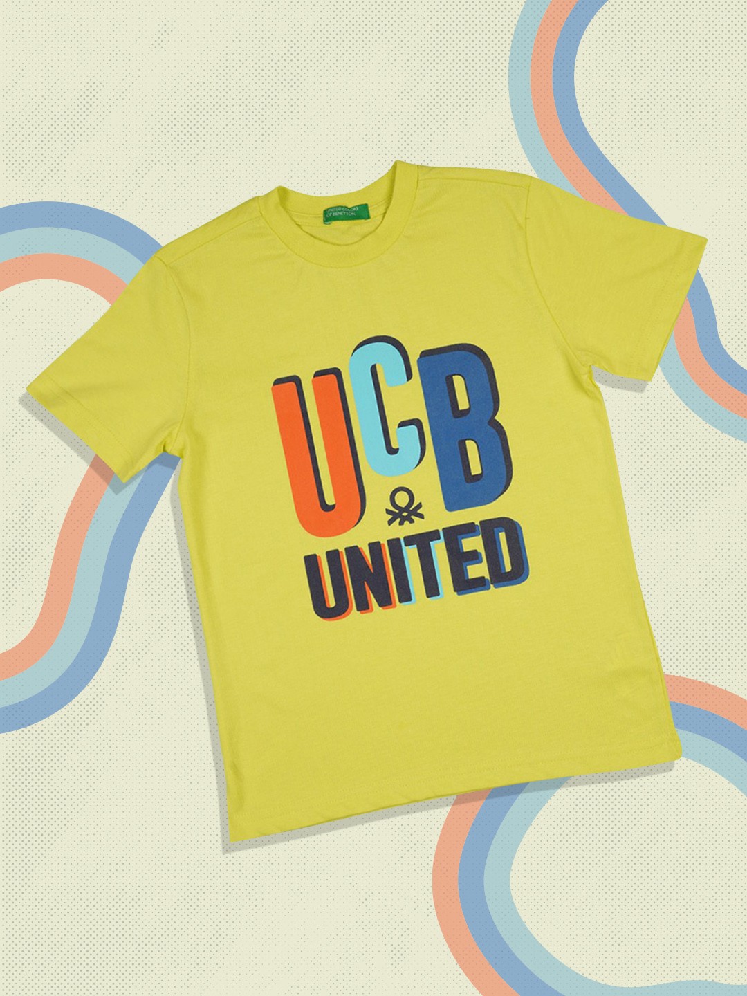 

United Colors of Benetton Boys Yellow Typography Printed T-shirt