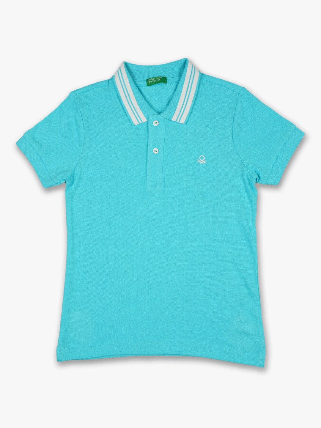 

United Colors of Benetton Boys Blue Polo Collar T-shirt
