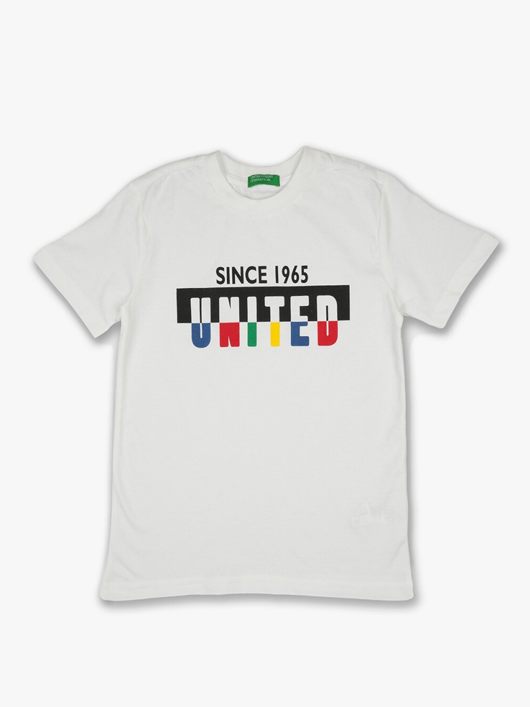 

United Colors of Benetton Boys White Typography Printed T-shirt