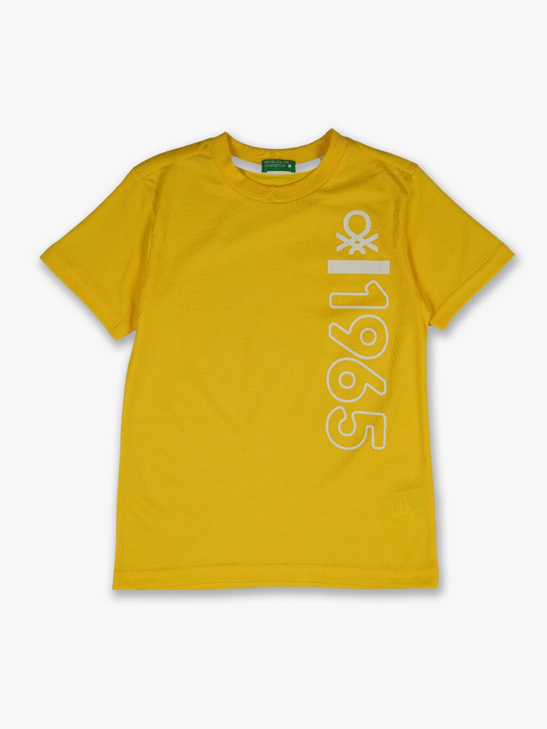 

United Colors of Benetton Boys Yellow Typography Printed T-shirt