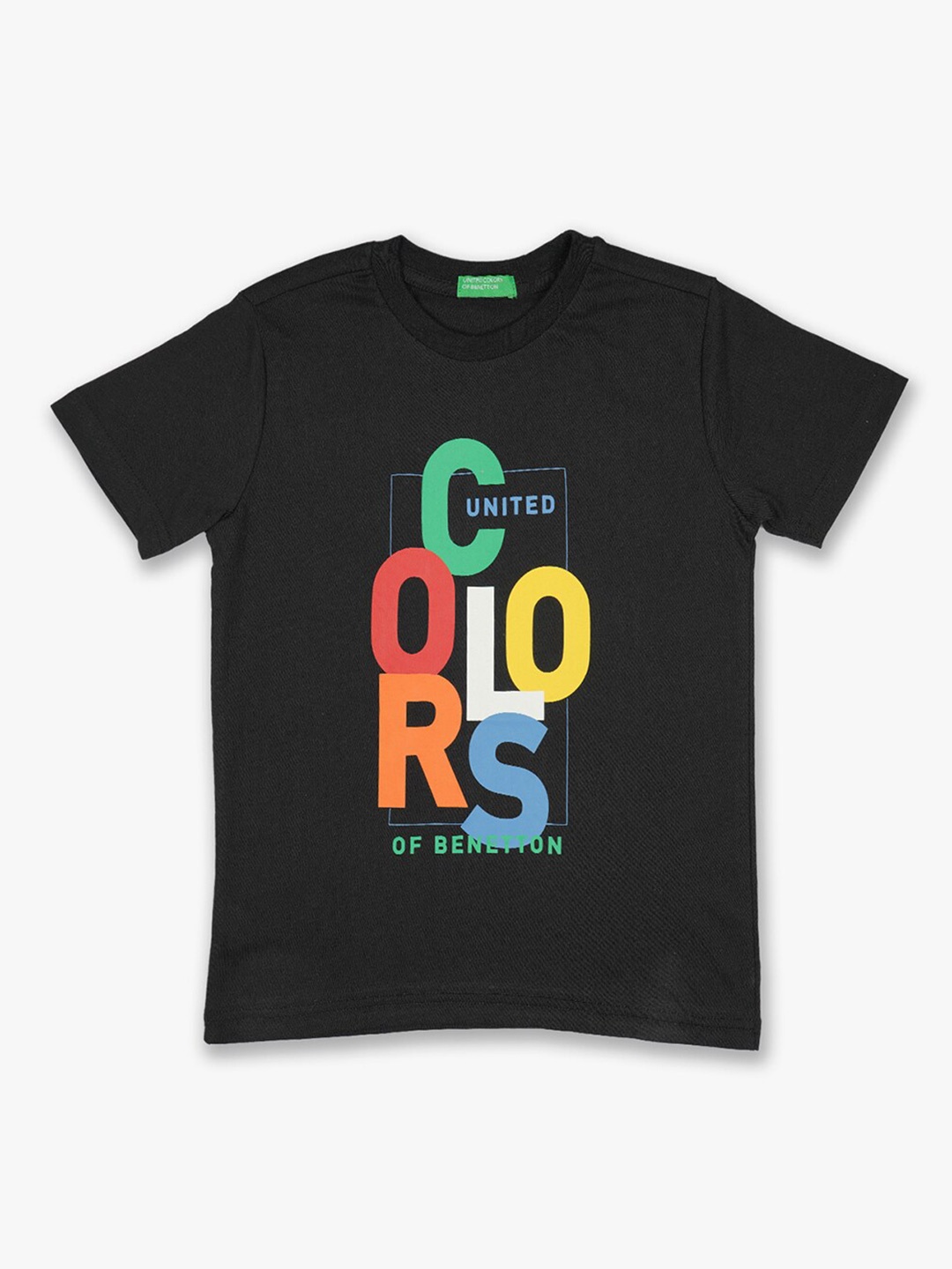 

United Colors of Benetton Boys Black Printed T-shirt