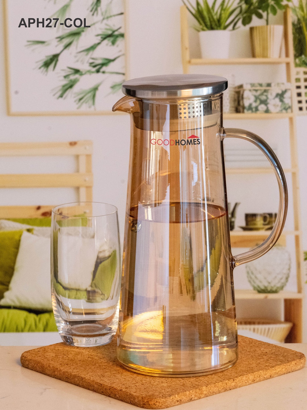 

GOODHOMES Transparent Solid Glass Water Jug