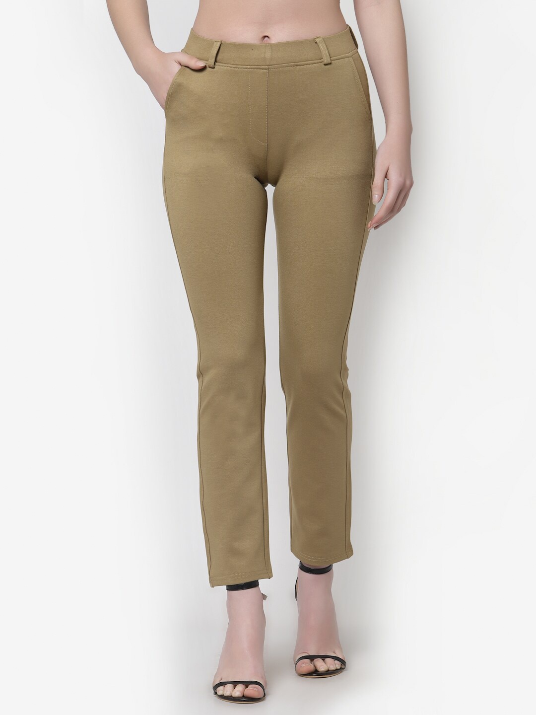 

Westwood Women Khaki Solid Skinny-Fit Jeggings