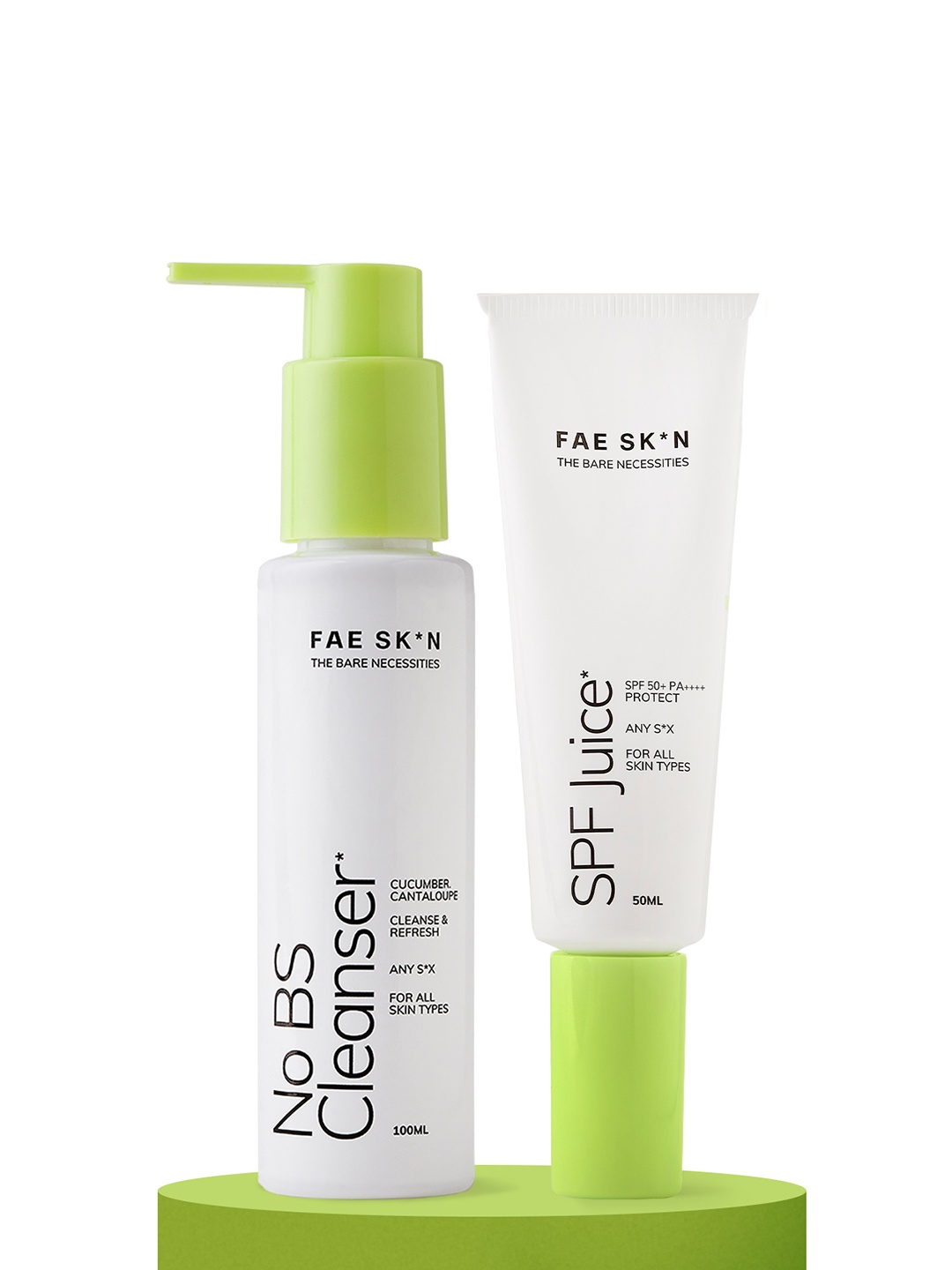 

FAE BEAUTY Combo of No BS Natural Cleanser 100 ml & SPF 50+ Juice 50 ml, White