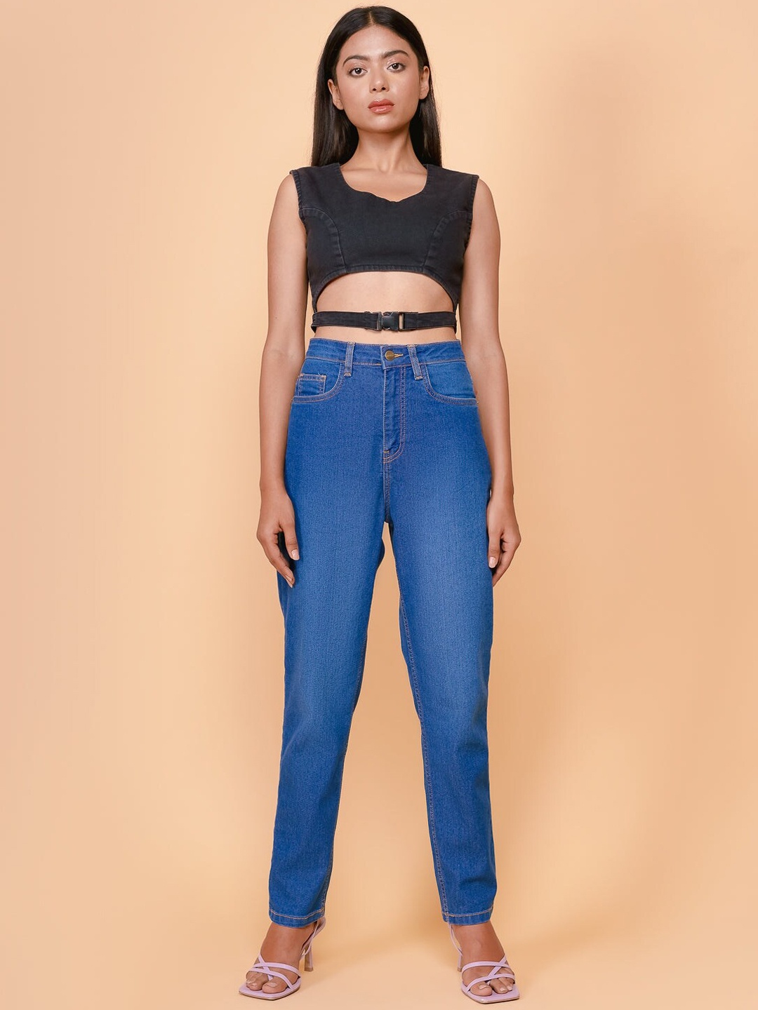 

FREAKINS Women Stunning Blue High-Rise Slim Fit Jeans
