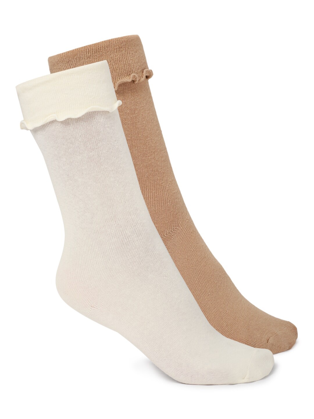 

FOREVER 21 Pack of 2 Solid Socks & Stockings, Brown