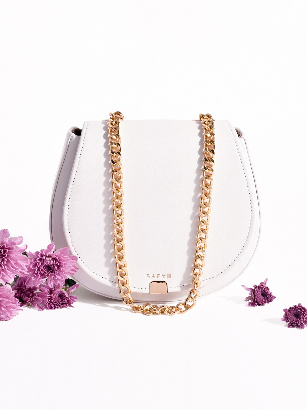 

SAFYR Women White Structured Sling Bag