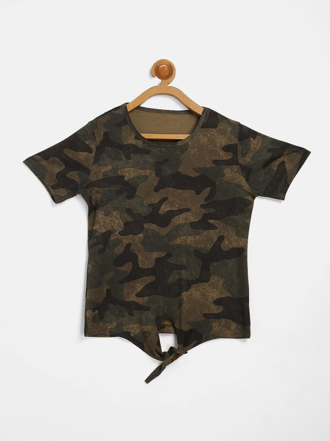 

V2 Value & Variety Girls Green Print Top