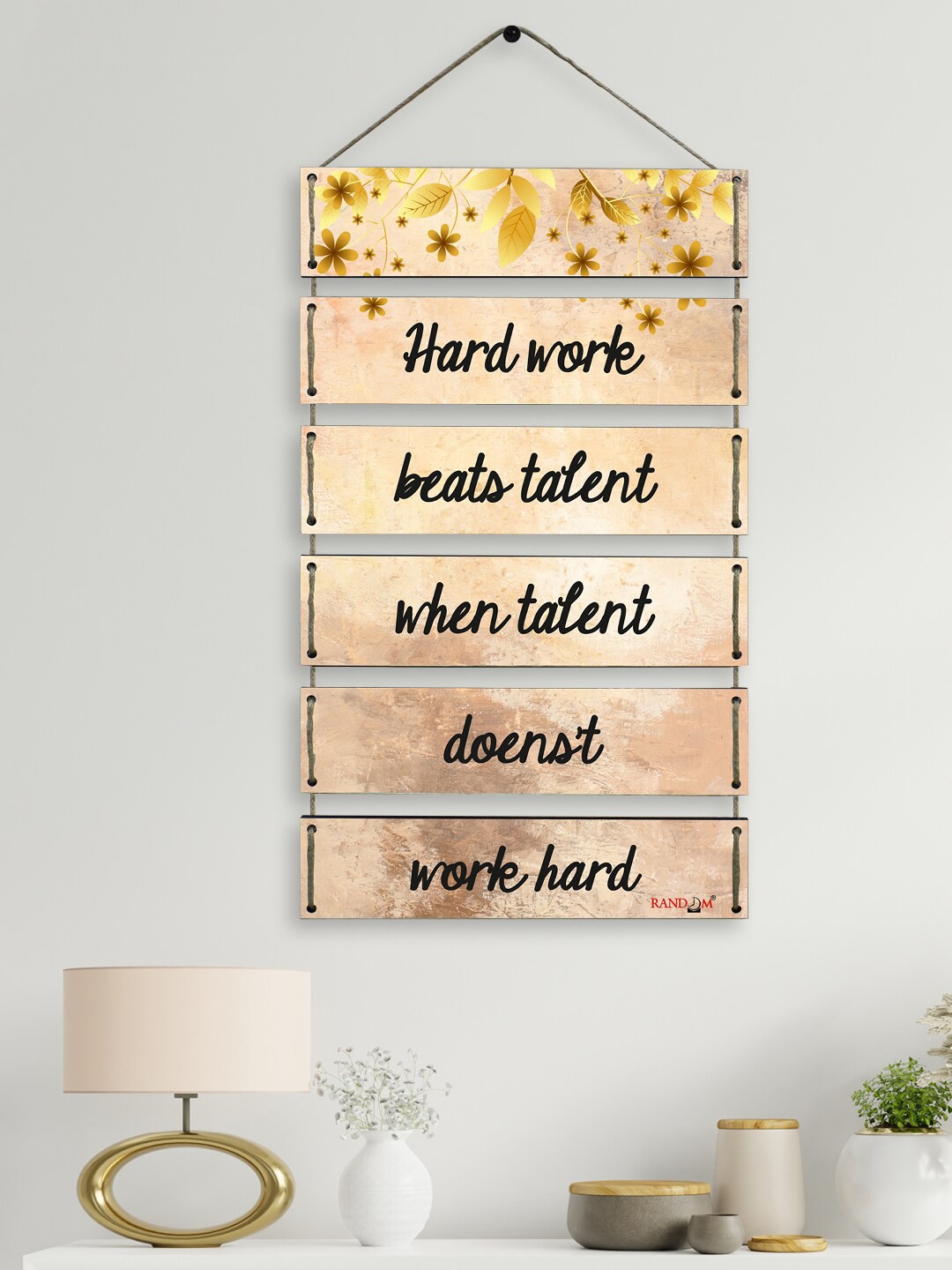 

RANDOM Beige Motivational Quotes Wooden Wall Hangings