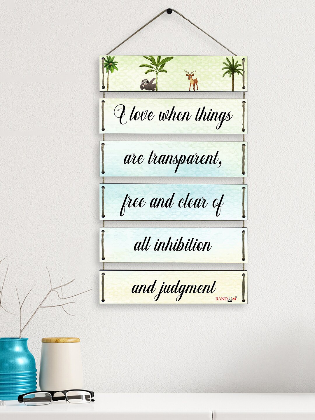 

RANDOM Set of 6 Motivational Quotes Printed Wall Hangings, Multi