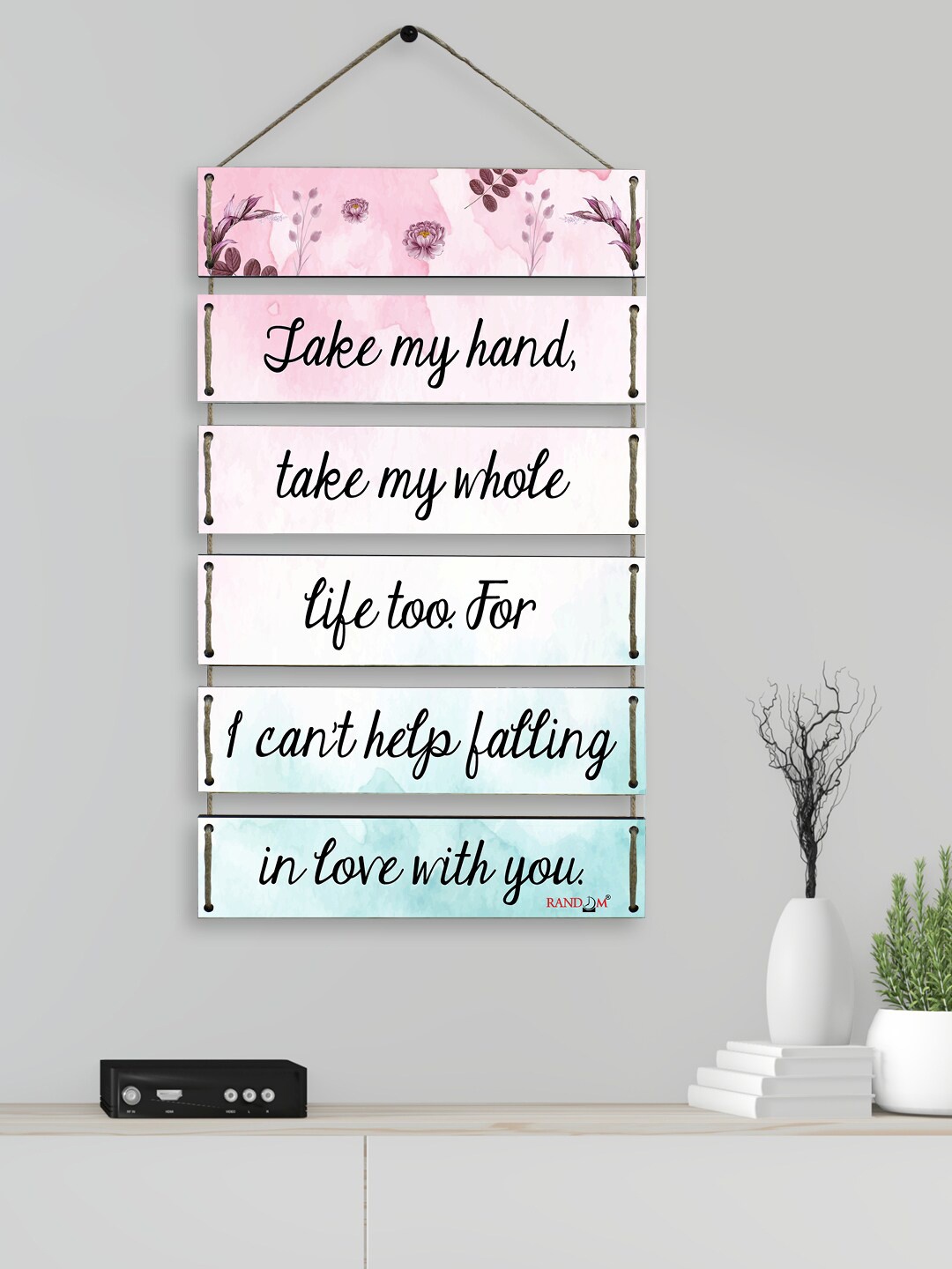 

RANDOM Set of 6 Motivational Quotes MDF Wooden Desginer For Wall Hangings, Multi