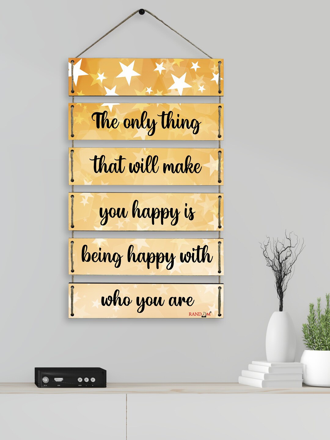 

RANDOM Set of 6 Yellow Motivational Quotes Wall Hanging