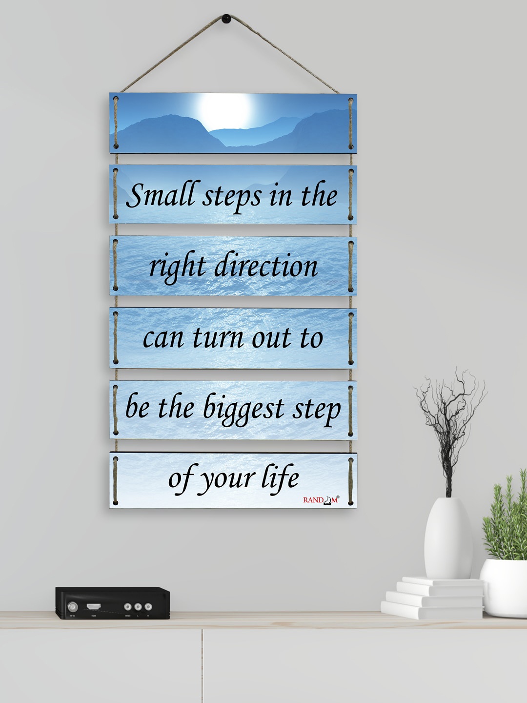 

RANDOM Blue & Black Motivational Quotes MDF Wooden Wall Hanging