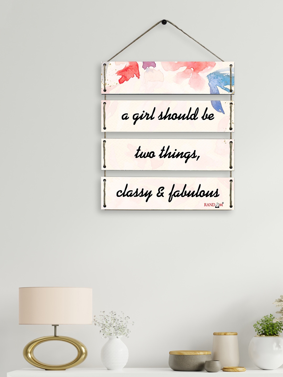 

RANDOM Peach & Black Motivational Quotes MDF Wooden Wall Hanging