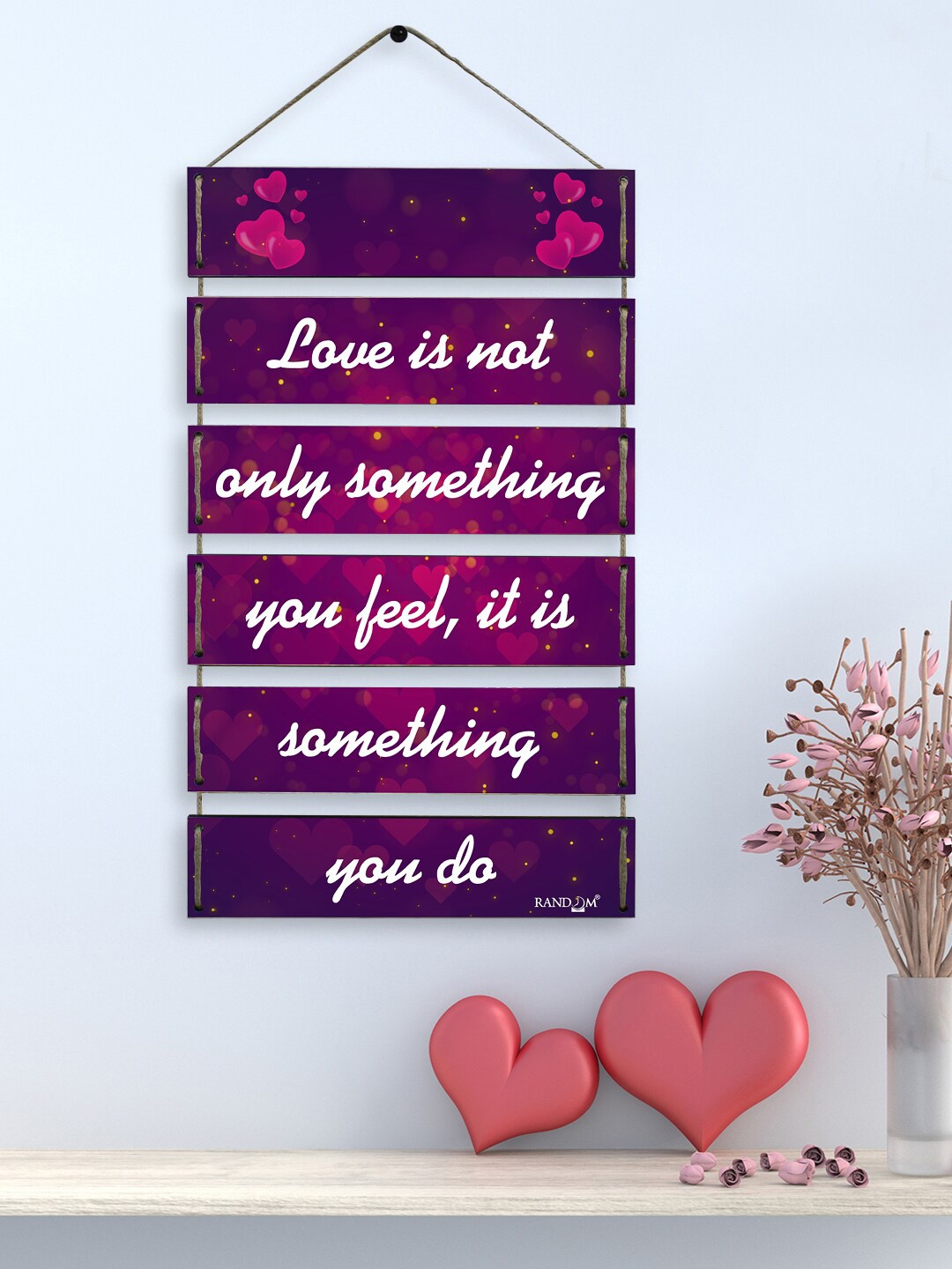 

RANDOM Set Of 6 Love Quotes Wall Decor, Purple