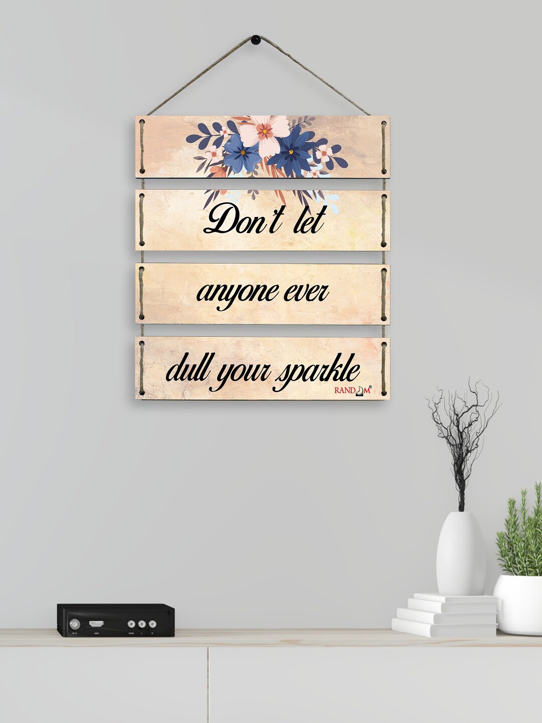

RANDOM Beige & Blue Motivational Quote Printed Wall Hangings