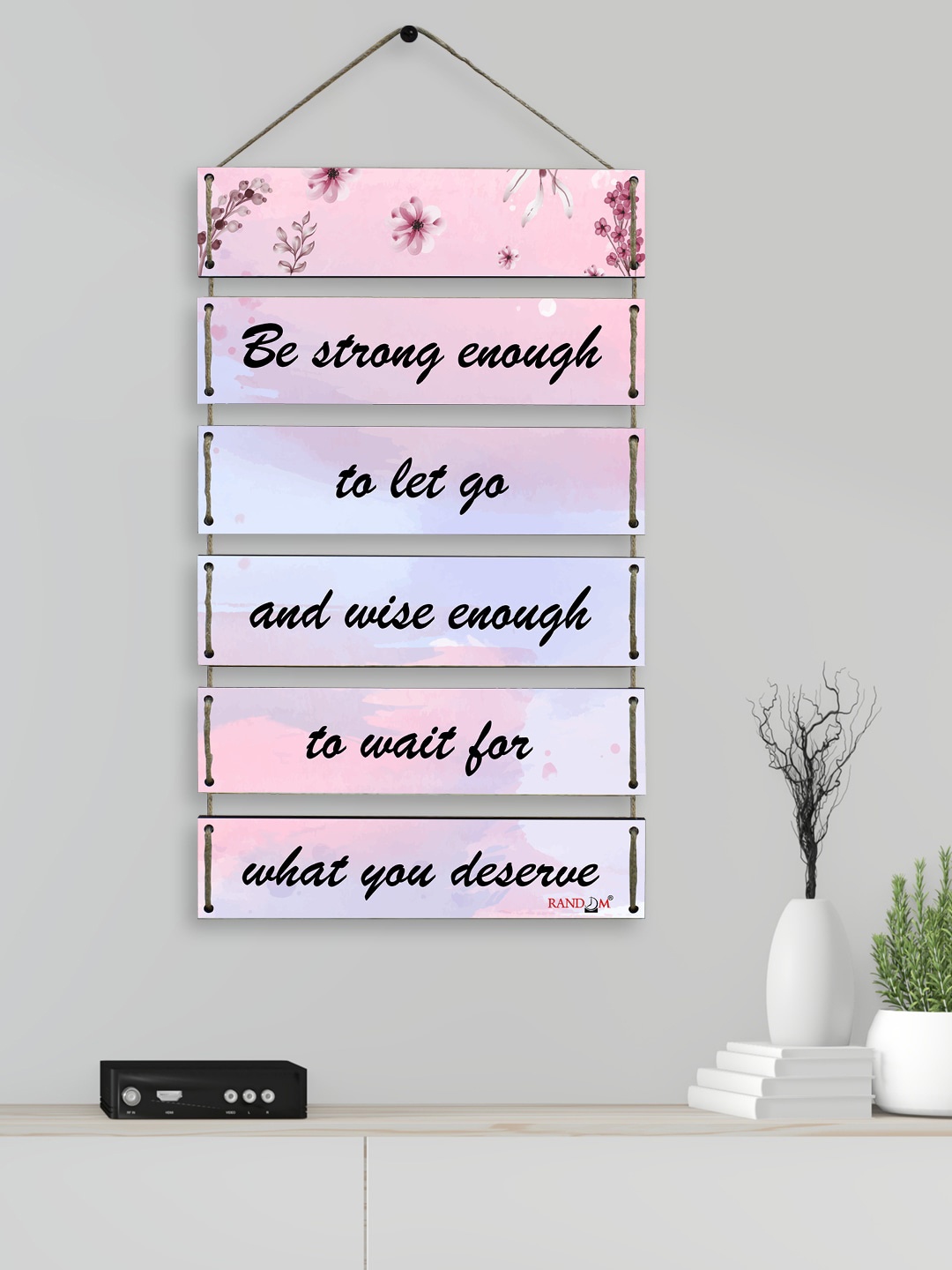 

RANDOM Pink & Blue Motivational Quotes Wooden Wall Hangings