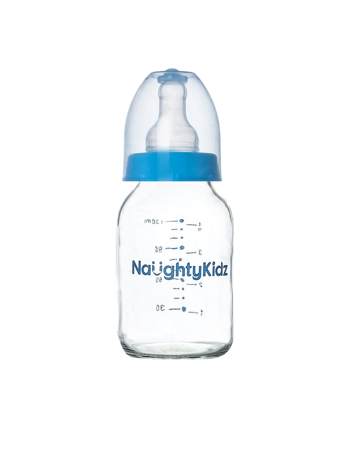 

NAUGHTY KIDZ Blue & Orange Pack of 2 Glass Baby Feeding Bottles 120ml each