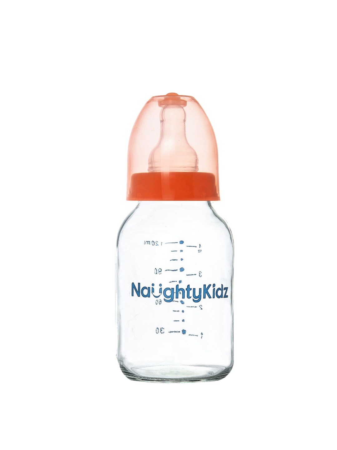 

NAUGHTY KIDZ Orange Glass Baby Feeding Bottle 120ml