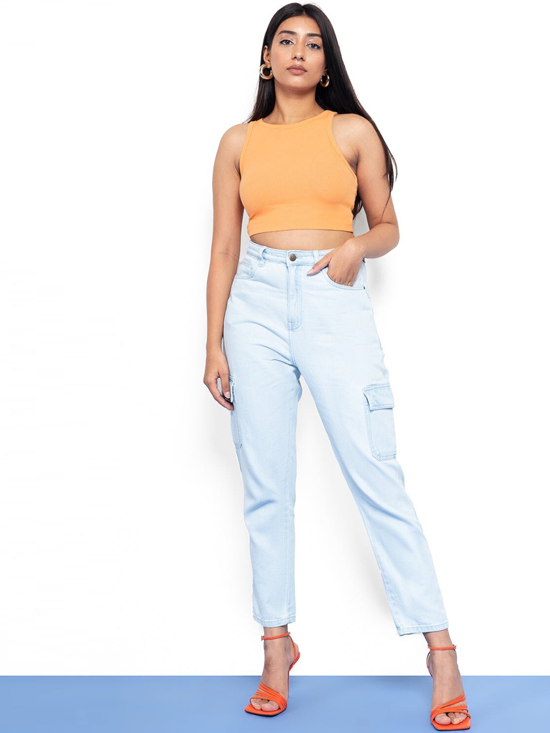 

FREAKINS Women Blue Straight Fit High-Rise Jeans