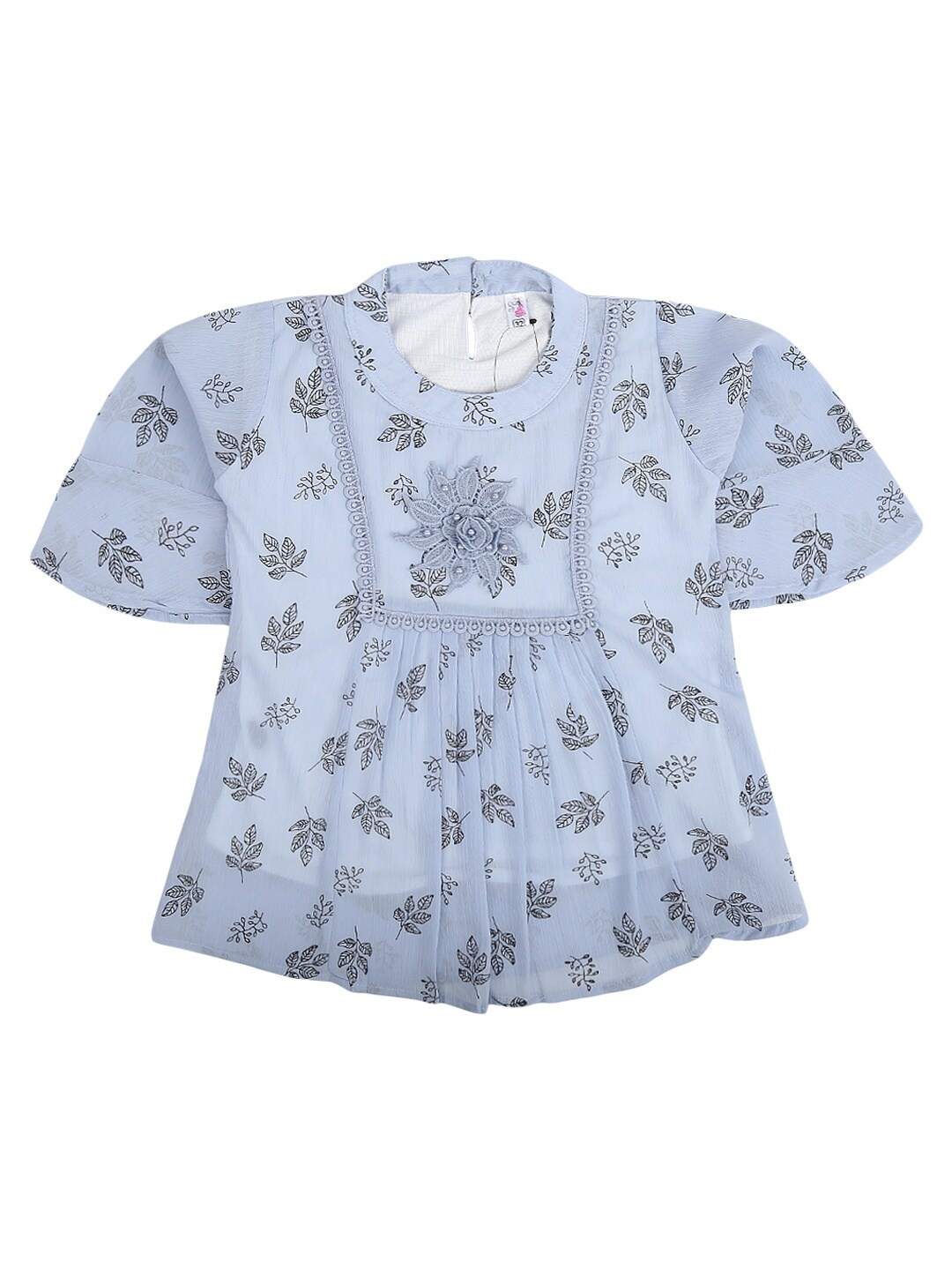 

V-Mart Blue Floral Print Top