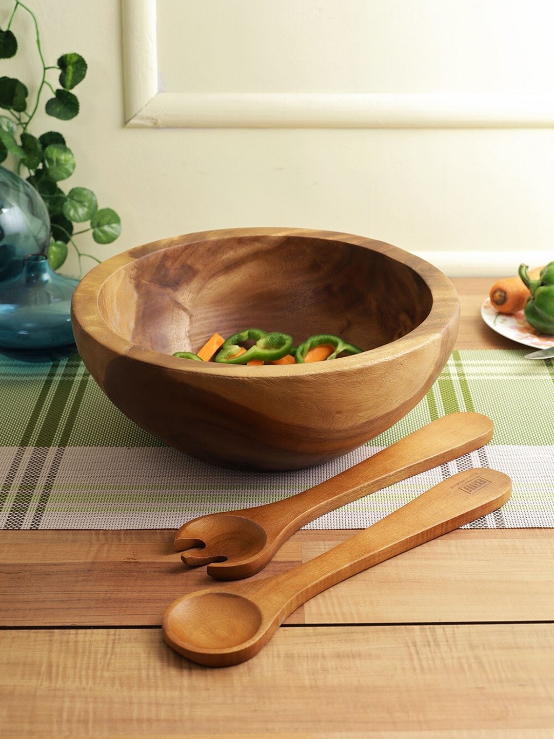 

Billi Set Of 3 Brown Solid Serving Bowl With Servers