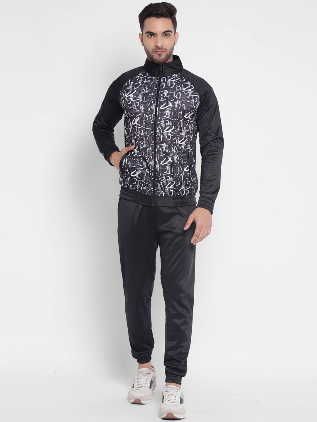 

OFF LIMITS Men Black Graphic Printed Tracksuits