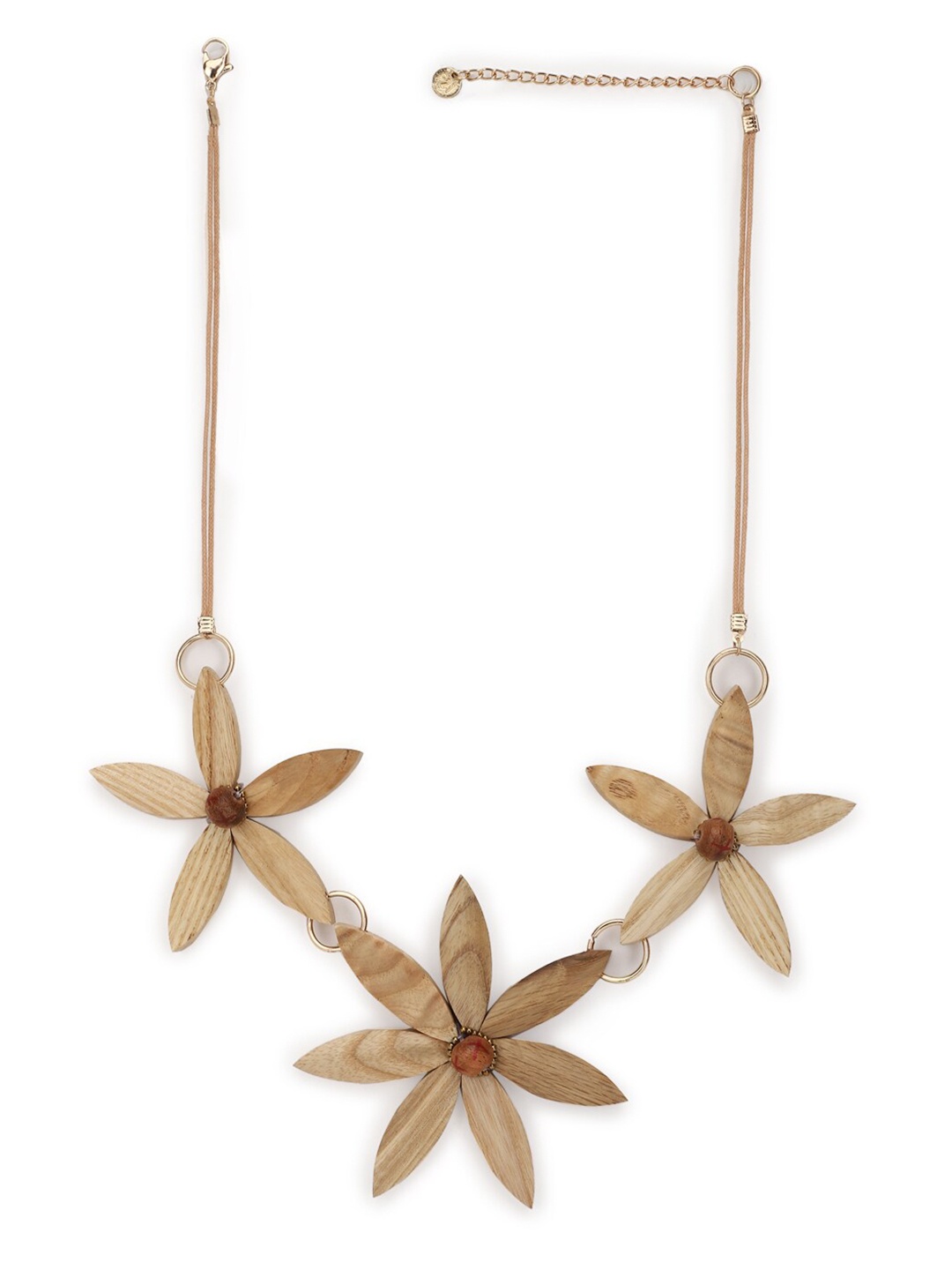 

FOREVER 21 Beige & Gold-Toned Floral Necklace