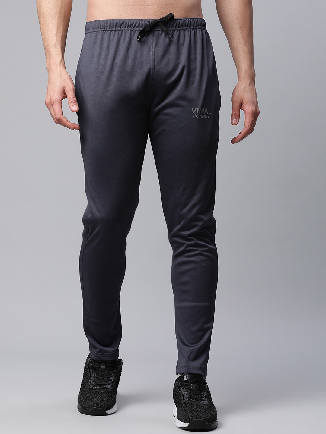 

MACK JONNEY JONNEY Men Charcoal Grey Solid Track Pants