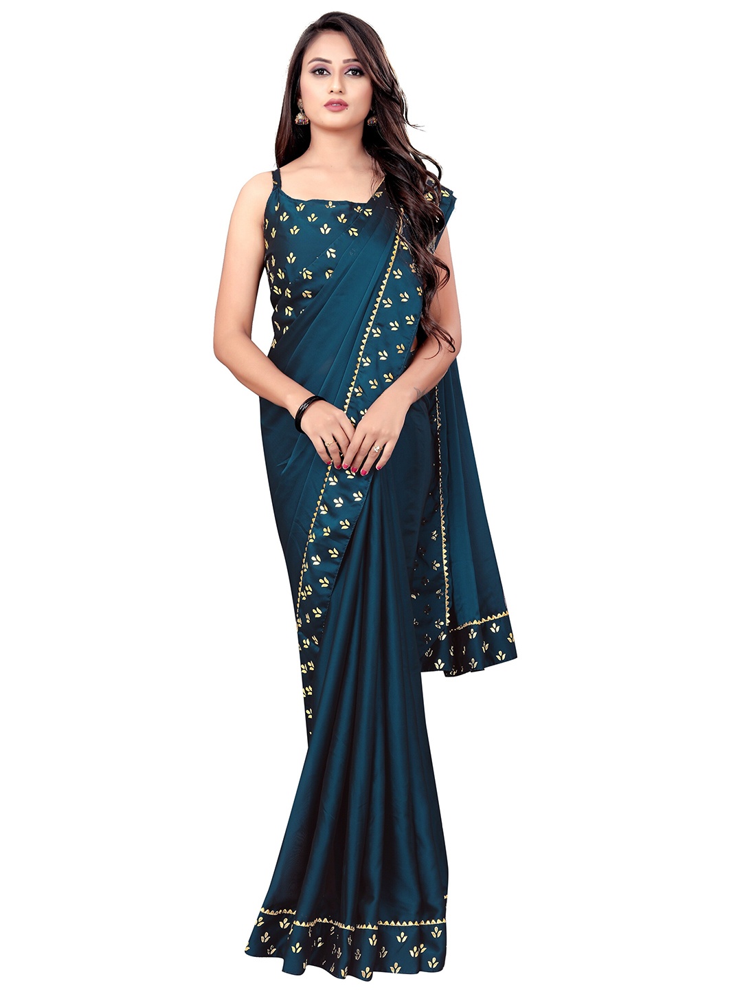

Iris Teal Silk Cotton Saree